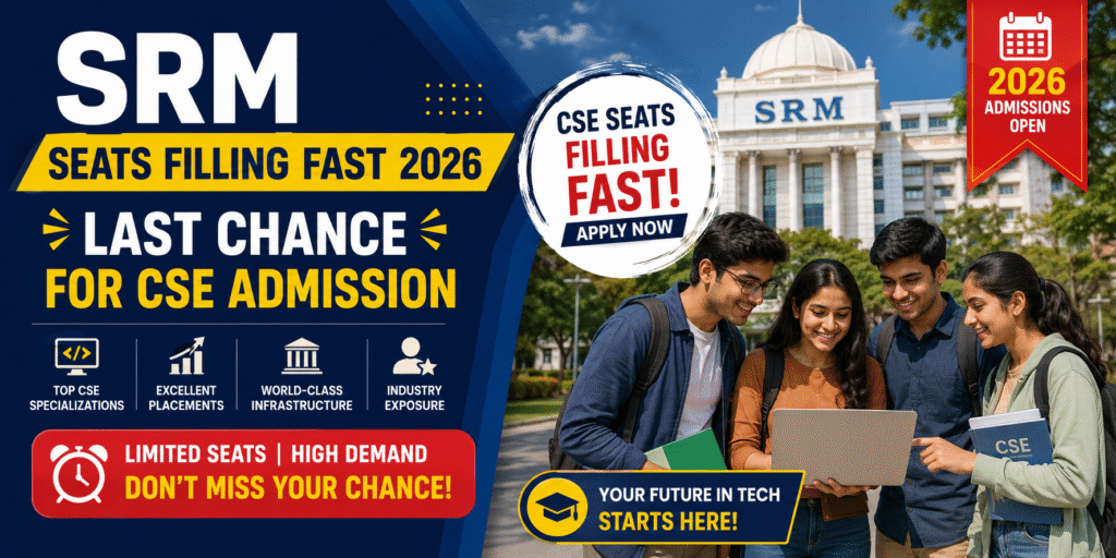 SRM Seats Filling Fast 2026 – Last Chance for CSE Admission direct admission srm chennai
